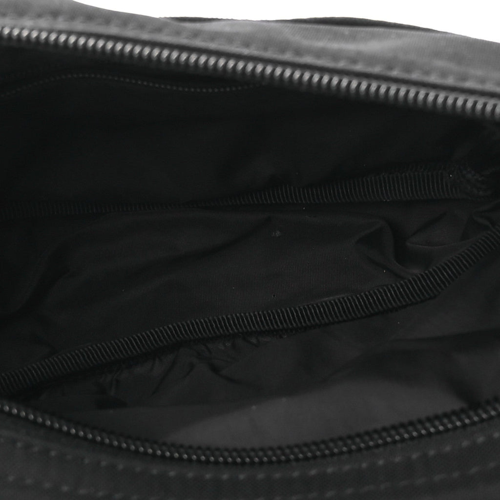 Recycled Sport Nylon Logo Embroidered Wheel Sling Bag Black White