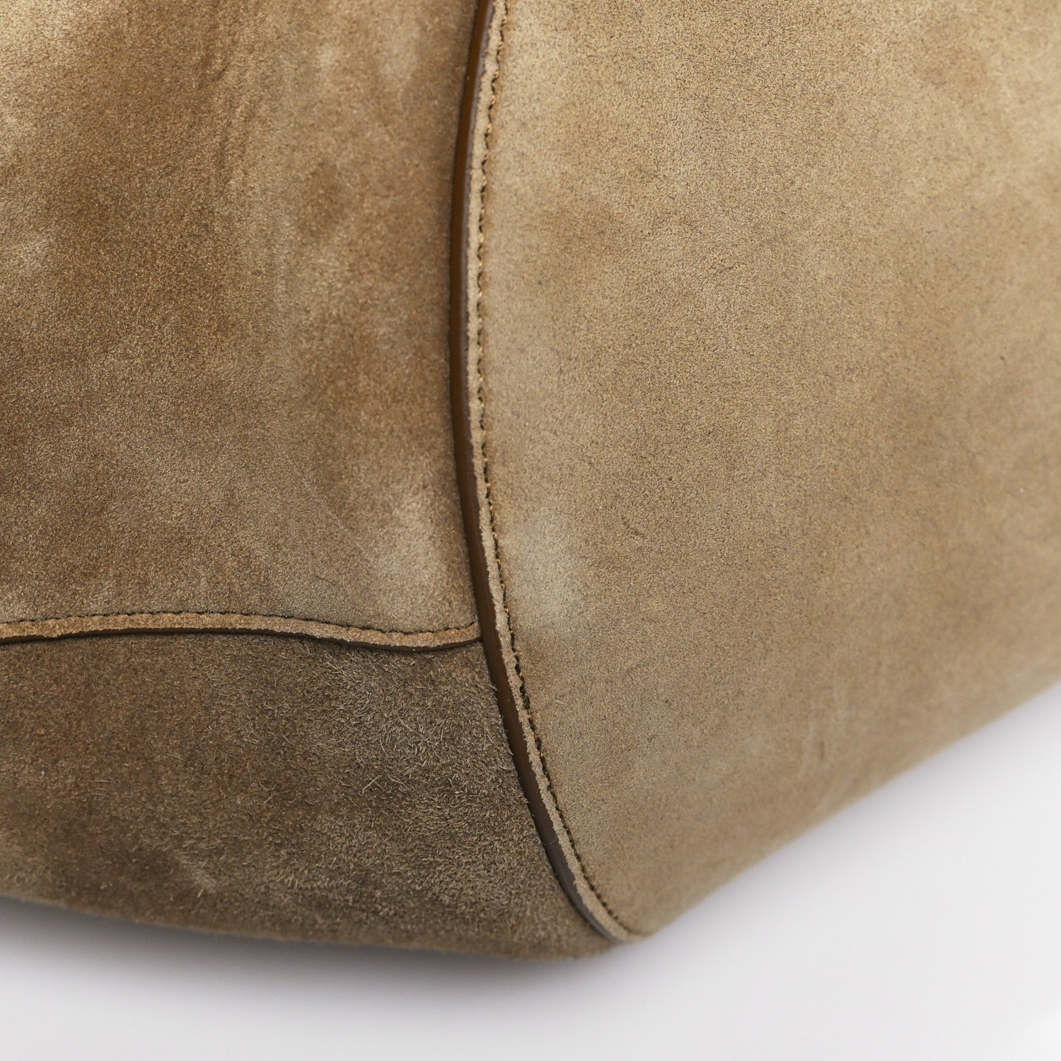 Suede Calfskin Medium Lotus Tote Mud