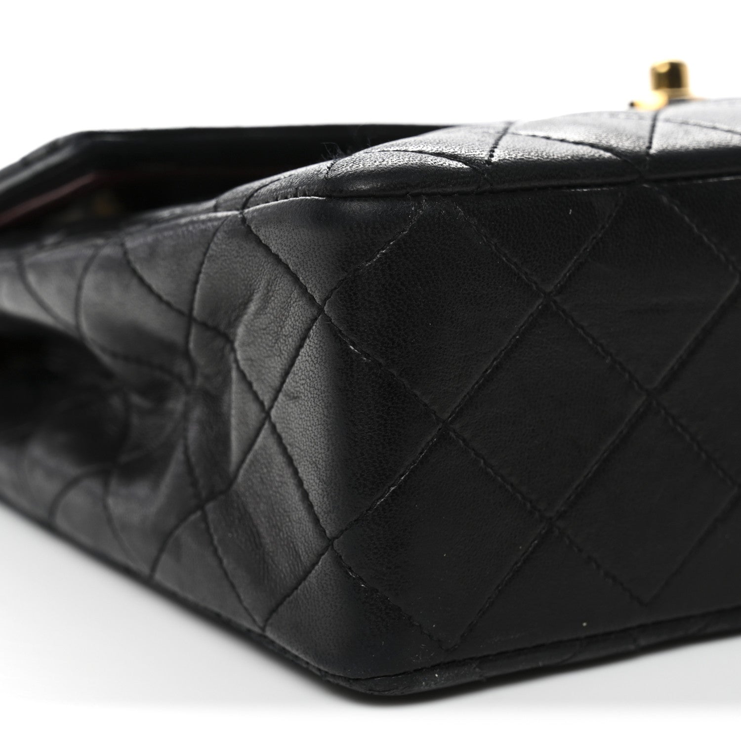 Lambskin Quilted Medium Single Flap Black