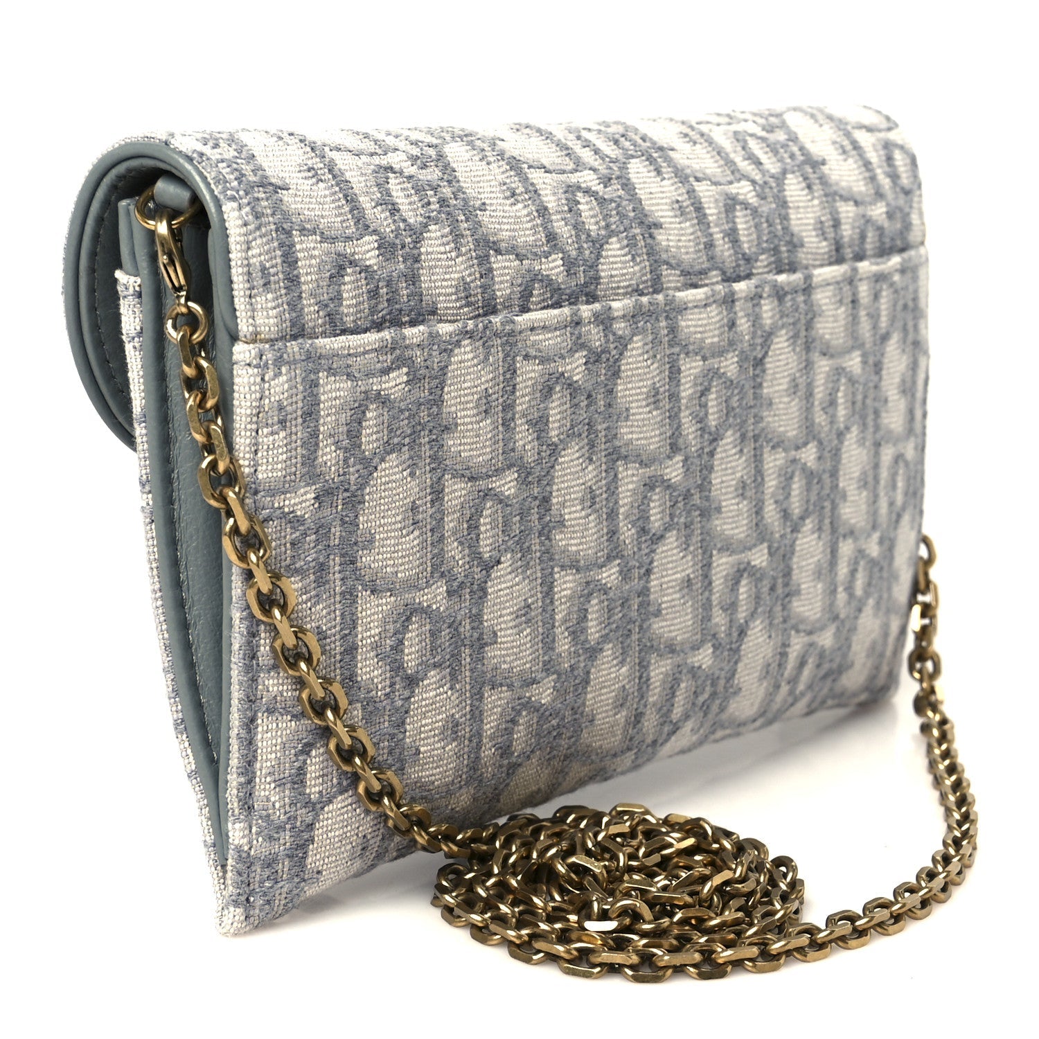Oblique Saddle Chain Long Wallet Grey