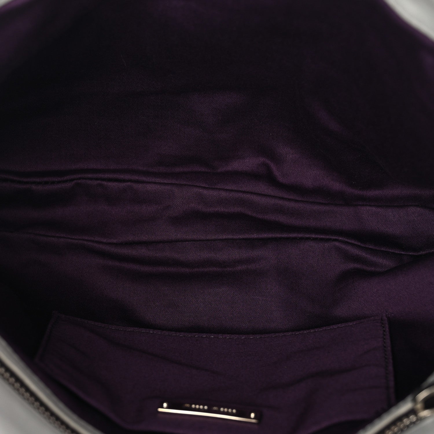 Nappa Matelasse Crystal Flap Clutch Grey
