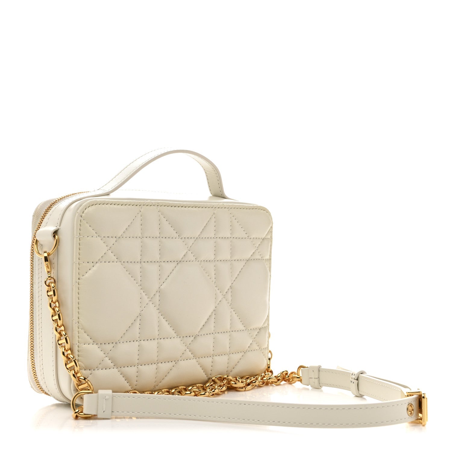 Calfskin Macrocannage Caro Box Bag Latte