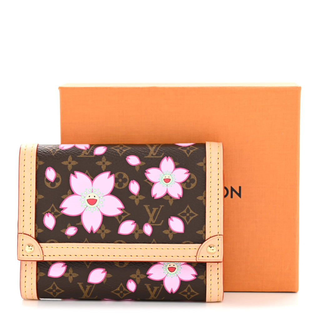 LV X TM Monogram Cherry Blossom Victorine Wallet Sakura Brown