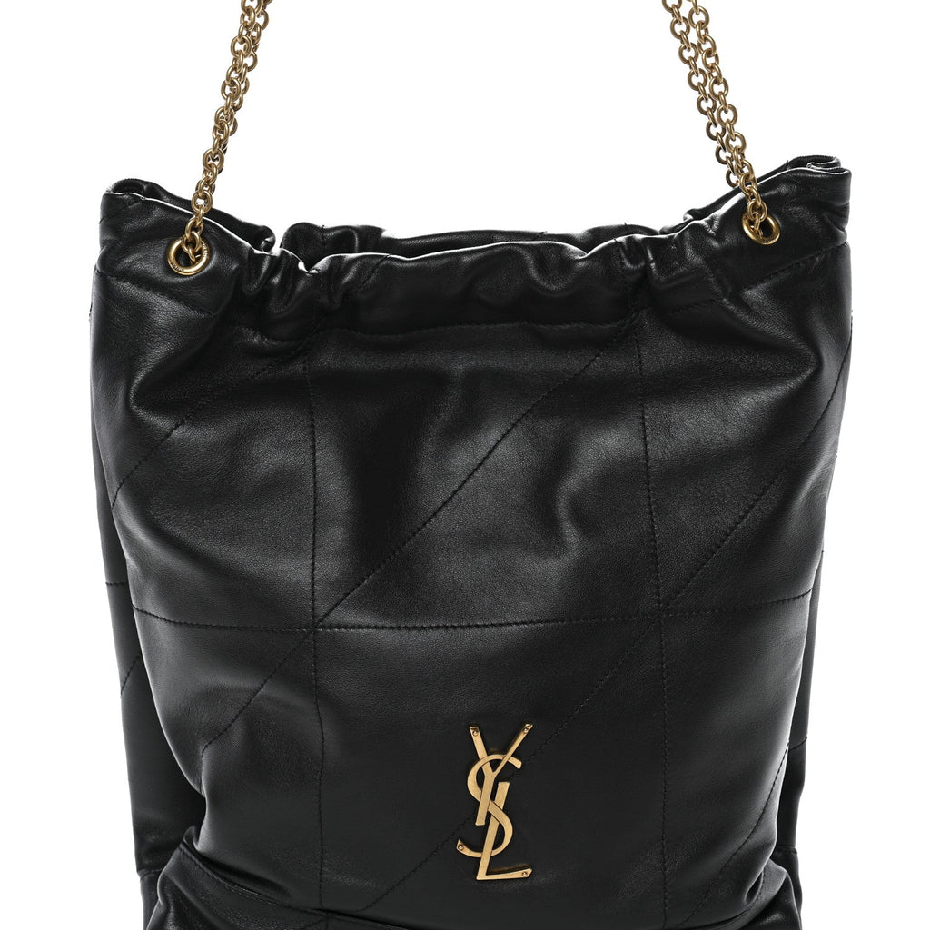 Lambskin Matelasse Monogram Medium Jamie 4.3 Pochon Black