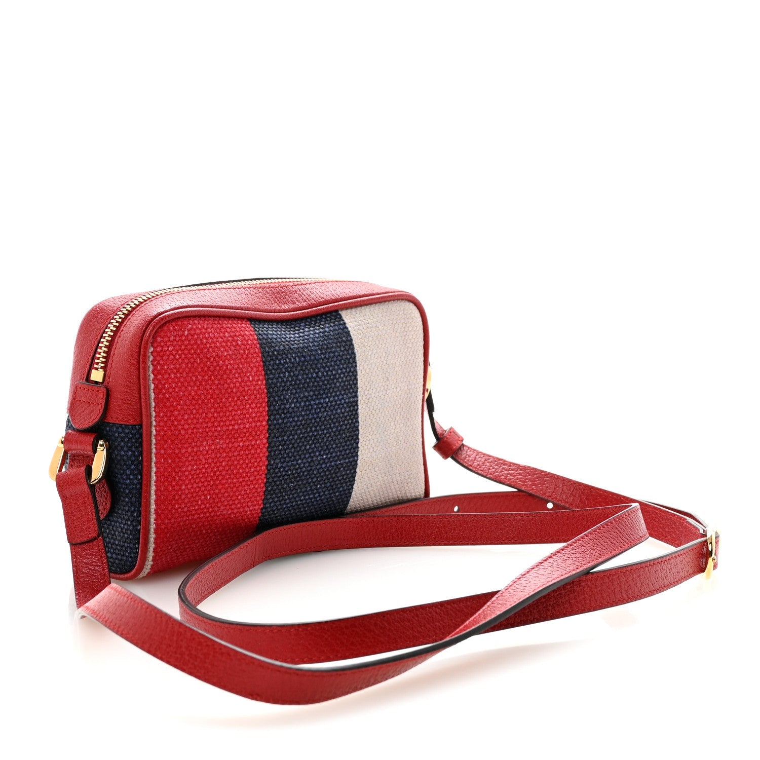 Canvas Sylvie Stripe Mini Ophidia Camera Bag Mystic White Hibiscus Red Maritime