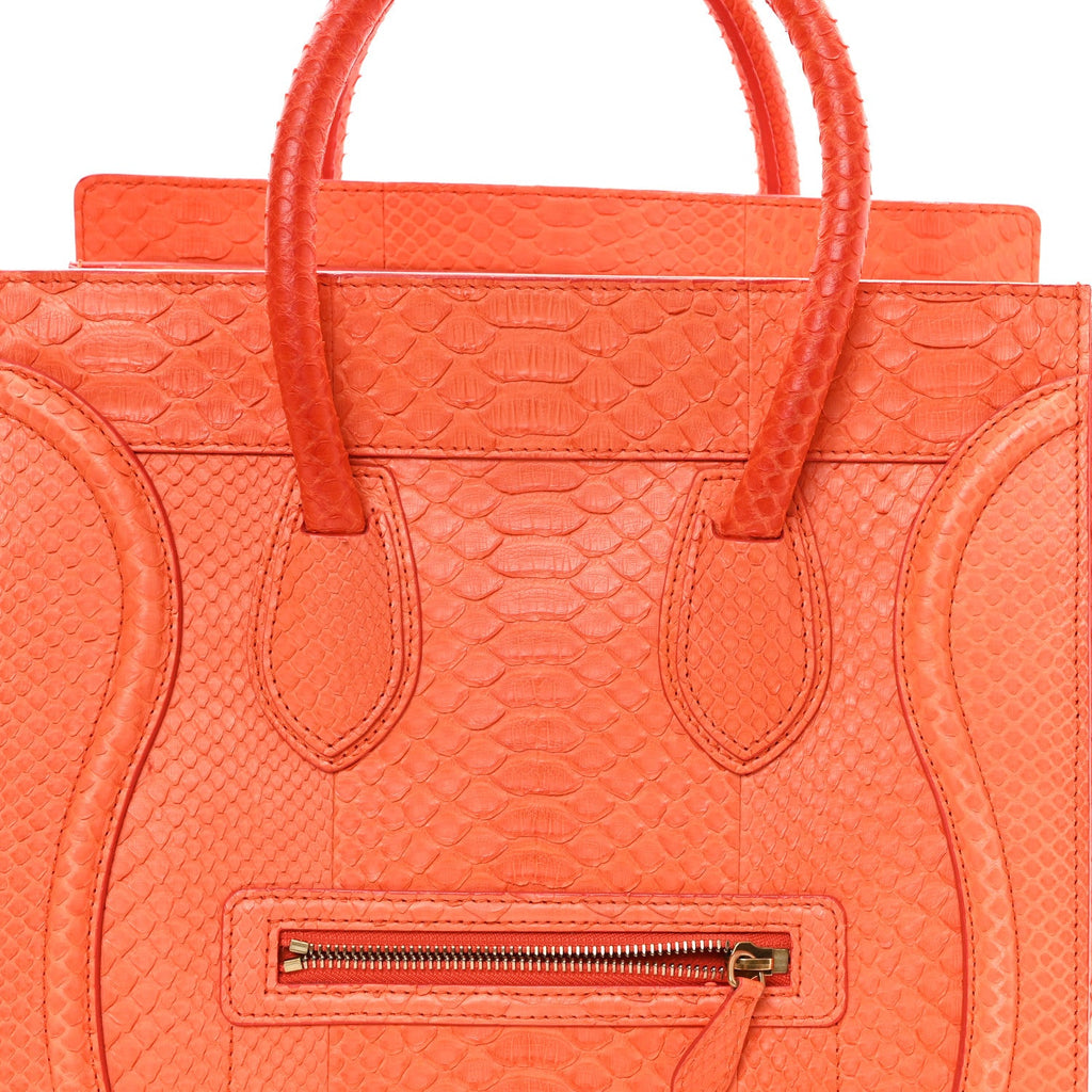 Snakeskin Mini Luggage Orange