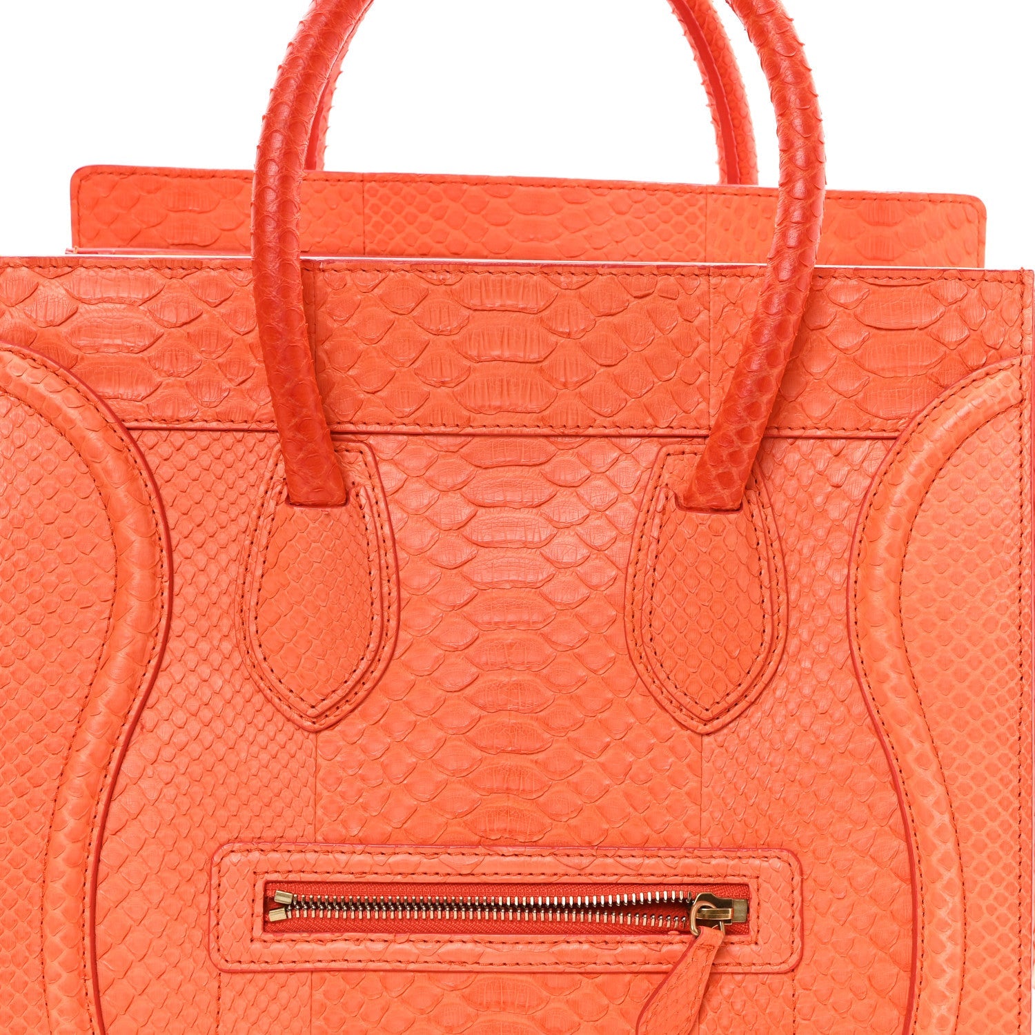 Snakeskin Mini Luggage Orange