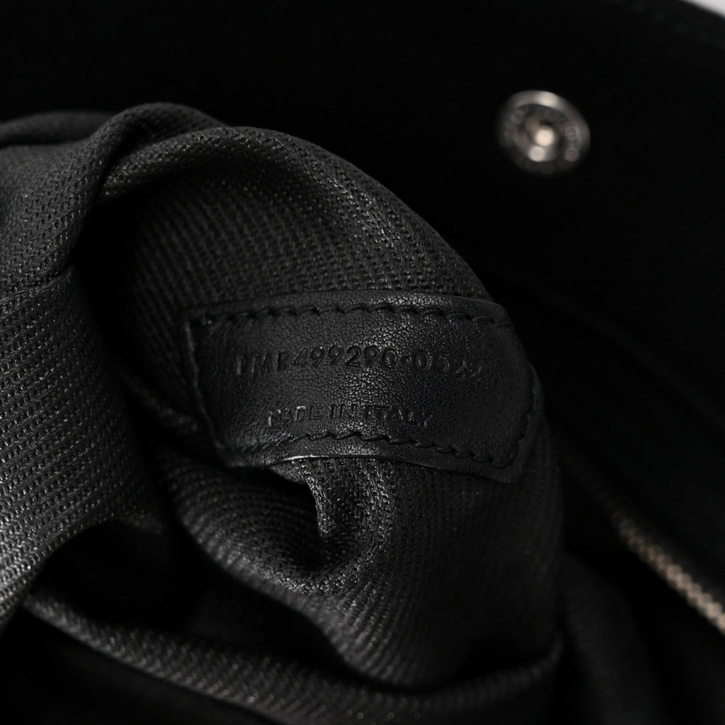 Linen Calfskin Rive Gauche Tote Black
