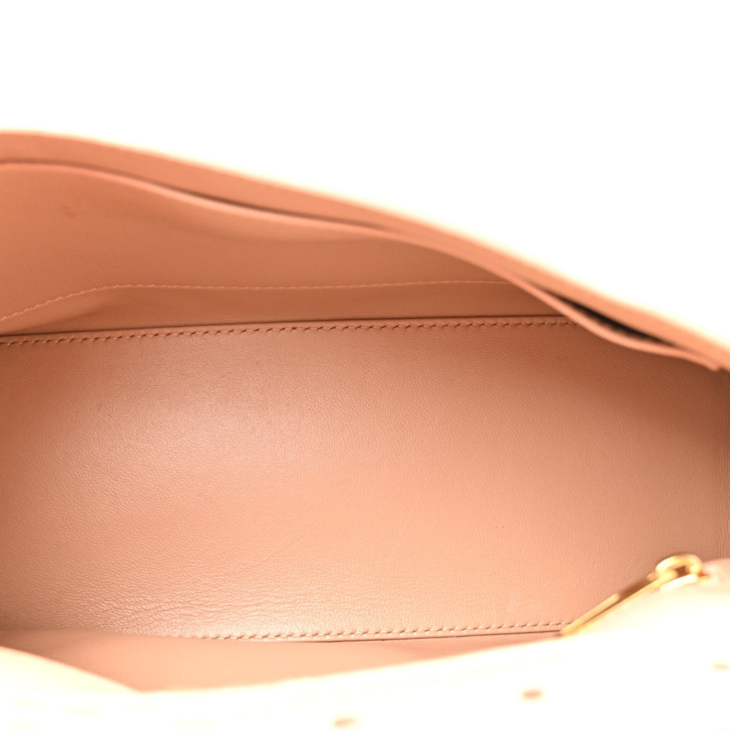 Extra Supple Calfskin Crocodile Embossed Small Downtown Shoulder Bag Nude Beige