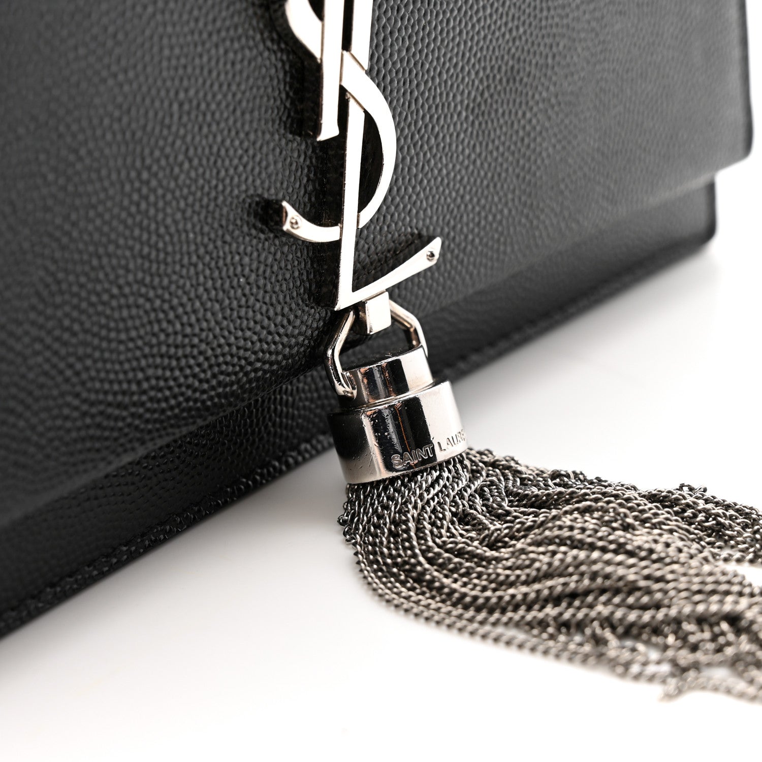 Grain De Poudre Classic Monogram Kate Tassel Chain Wallet Black