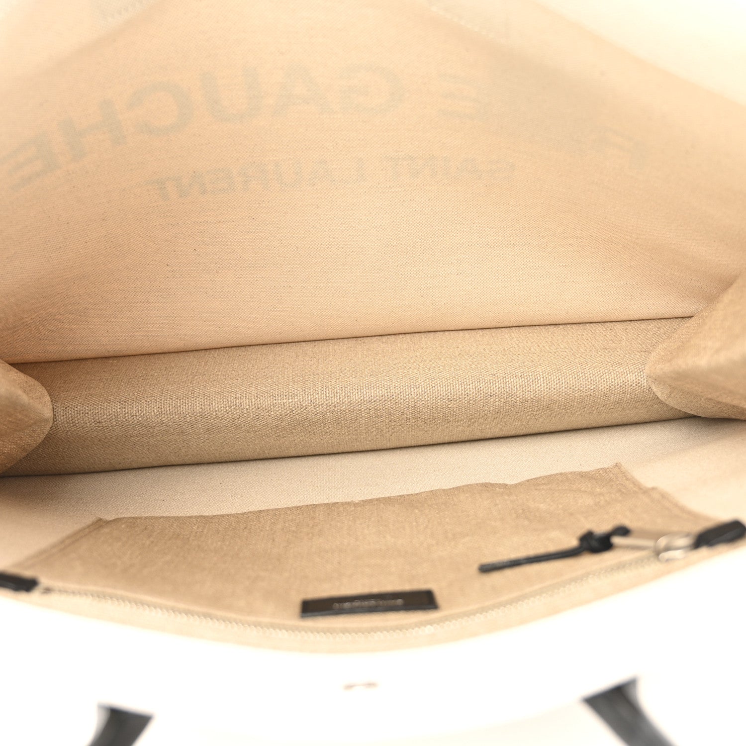 Linen Calfskin Rive Gauche Tote Greggio Natural