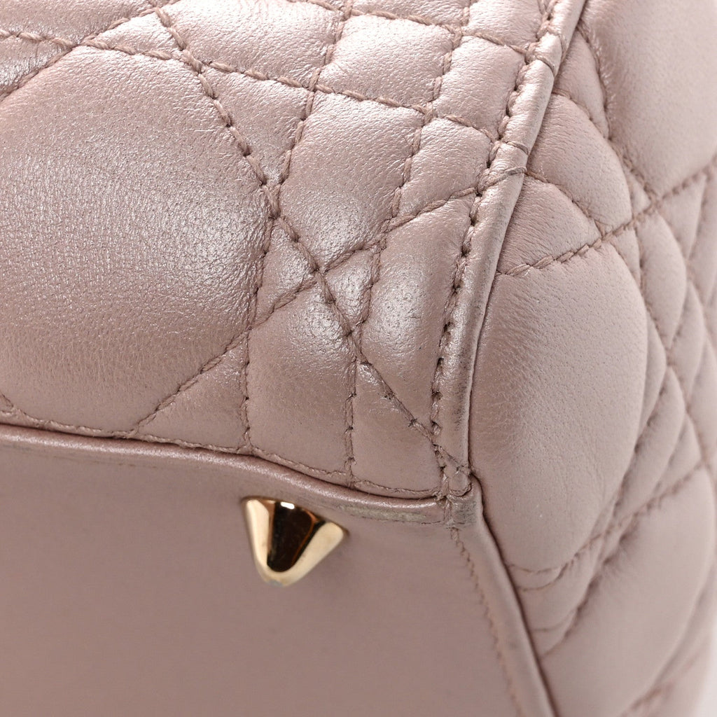 Pearly Lambskin Cannage Medium Lady Dior Lotus