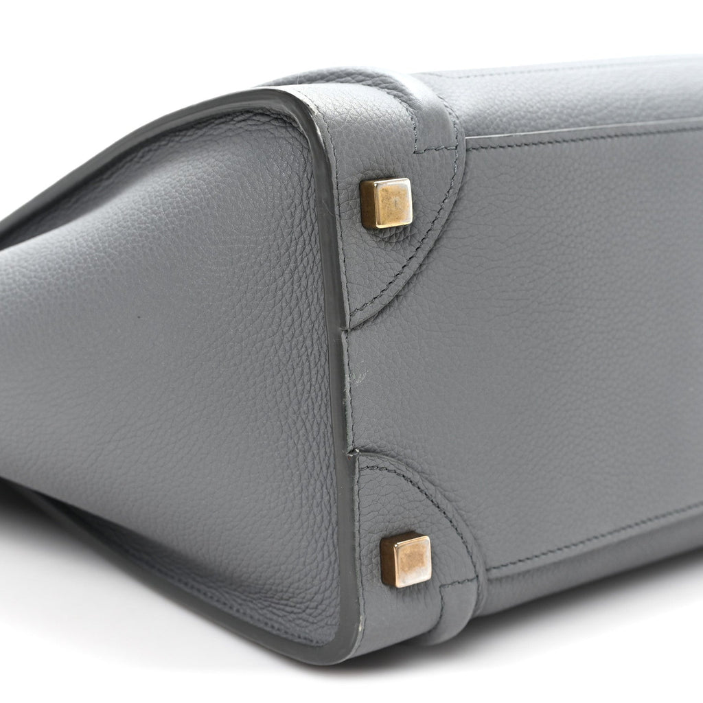 Baby Drummed Calfskin Micro Luggage Kohl