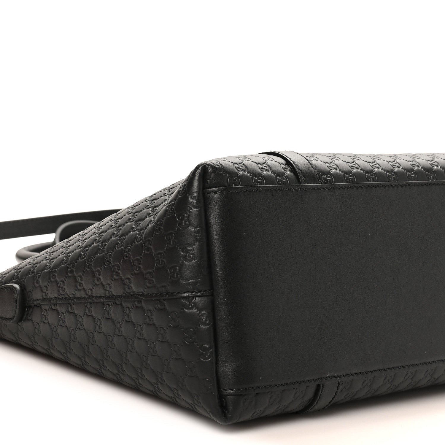 Soft Microguccissima Small Zippered Satchel Black