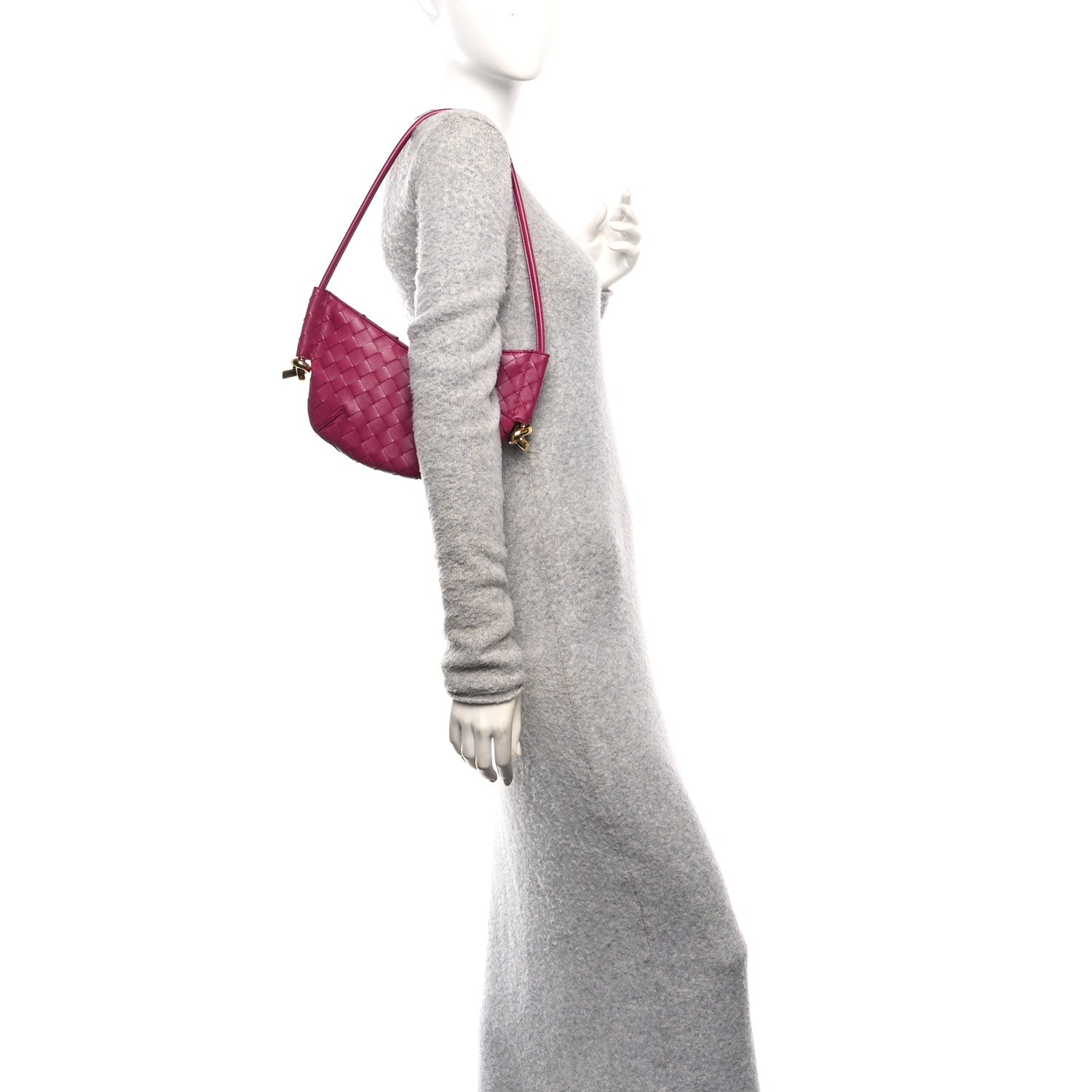 Nappa Intrecciato Mini Solstice Shoulder Bag Cinnabar