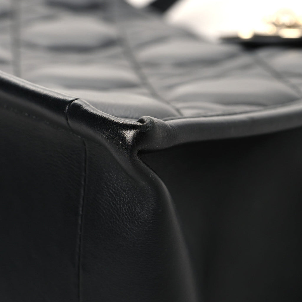 Calfskin Macro Cannage Medium Book Tote Black