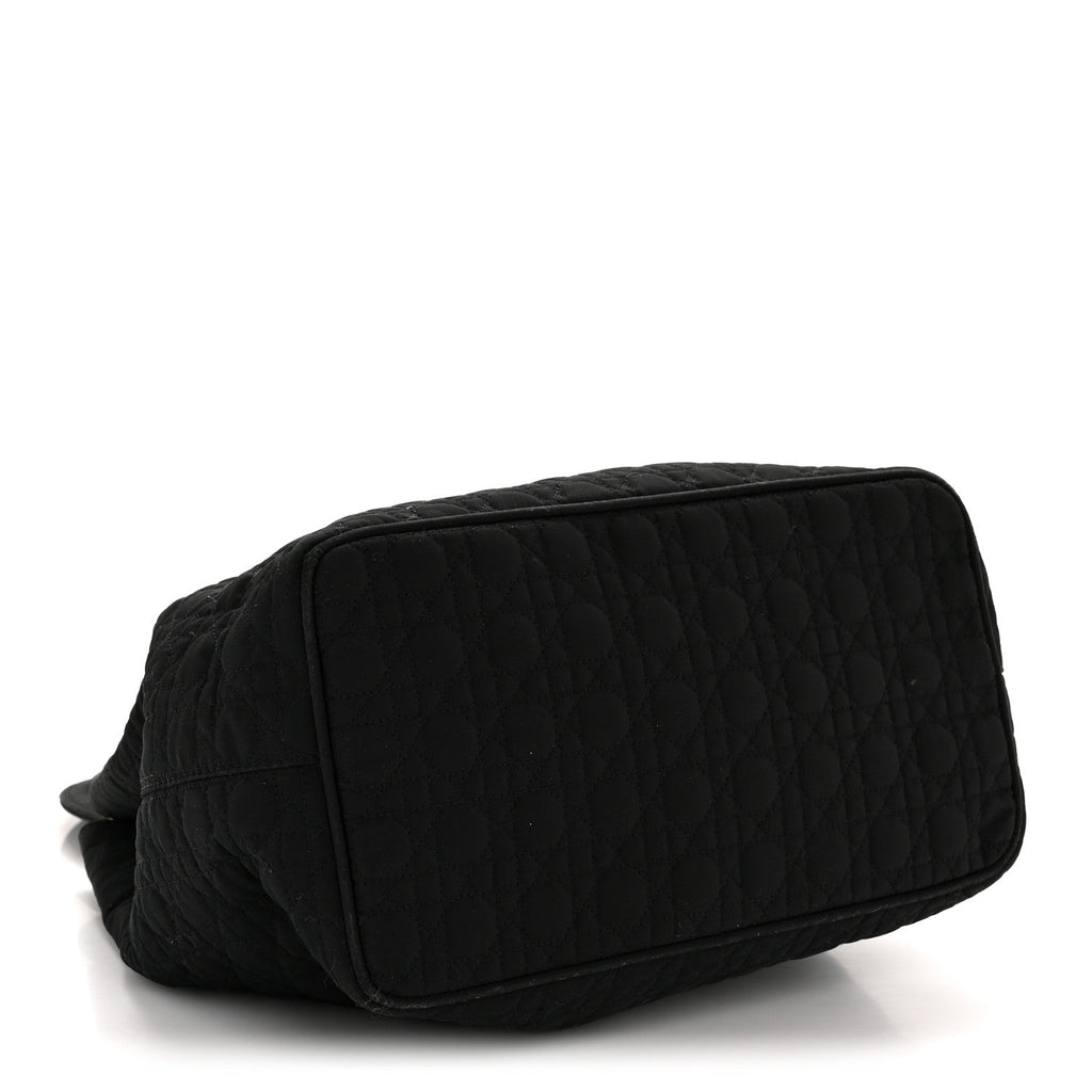 Nylon Cannage Medium Lady Dior Black