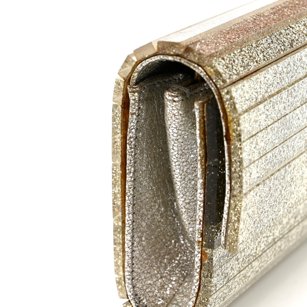 Acrylic Glitter Sweetie Clutch Champagne