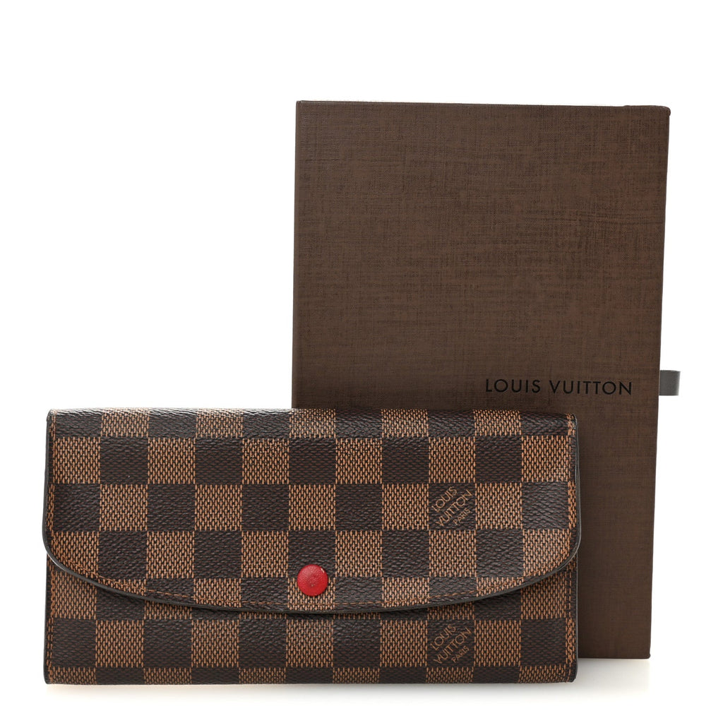 Damier Ebene Emilie Wallet Red