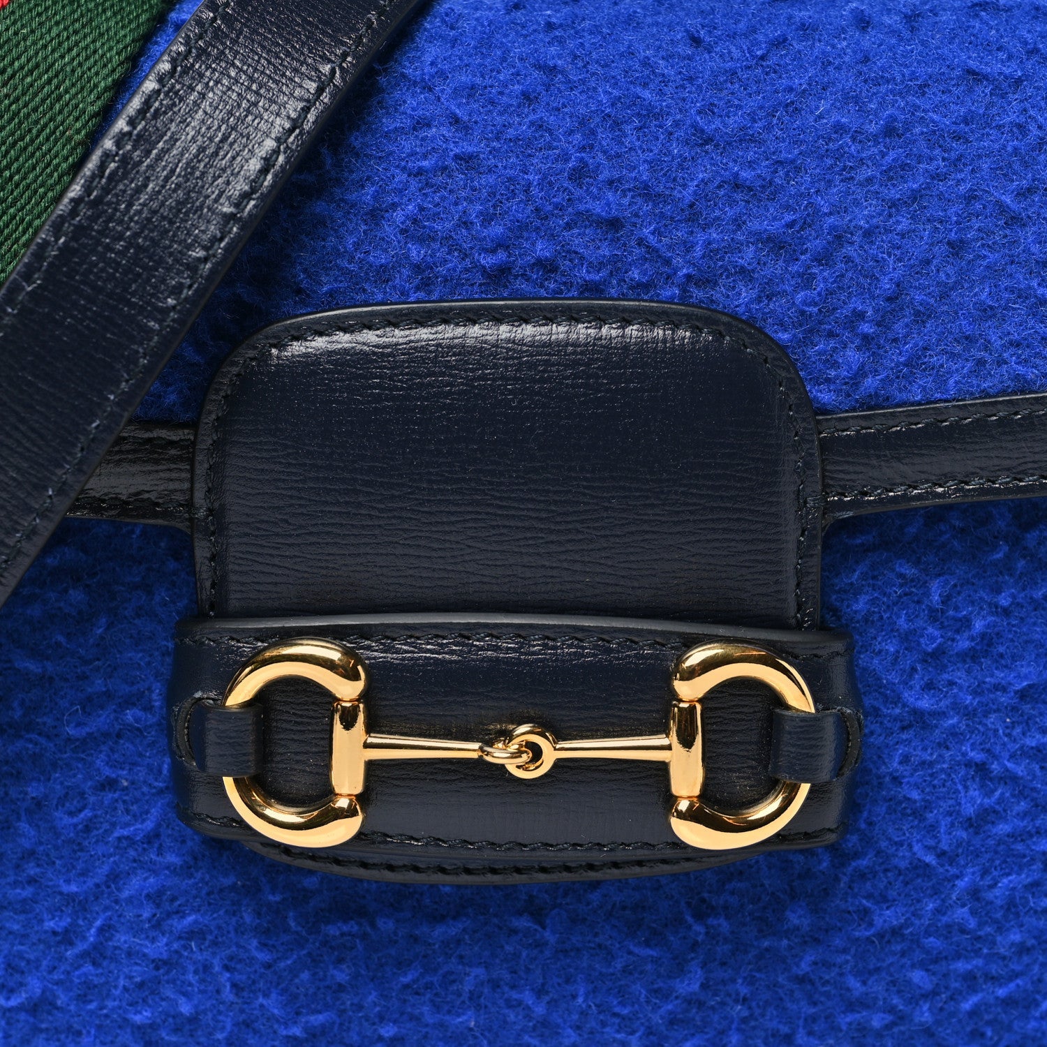 Casy Wool Azalea Calfskin Mini Horsebit 1955 Shoulder Bag Blue China