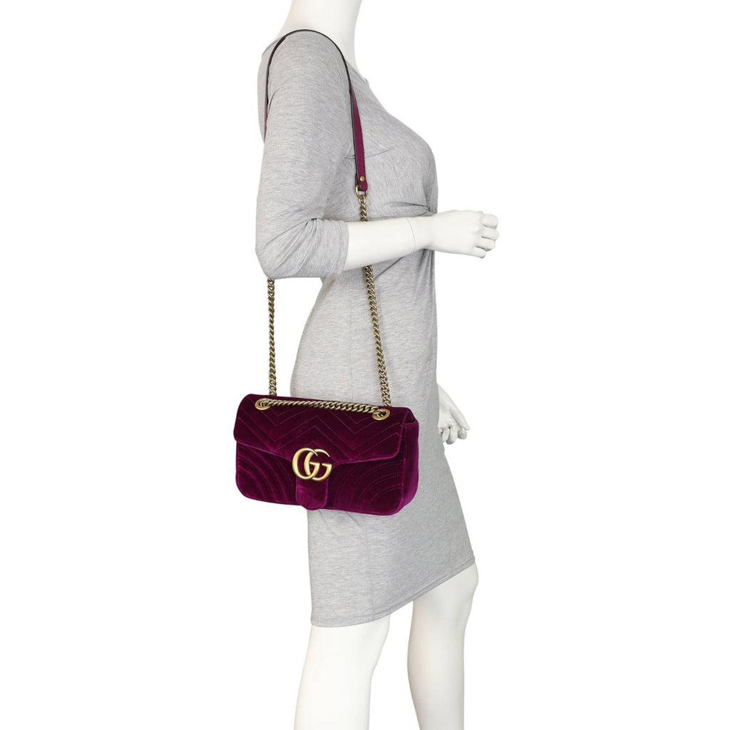 Gucci GG Marmont Small Velvet Shoulder Bag