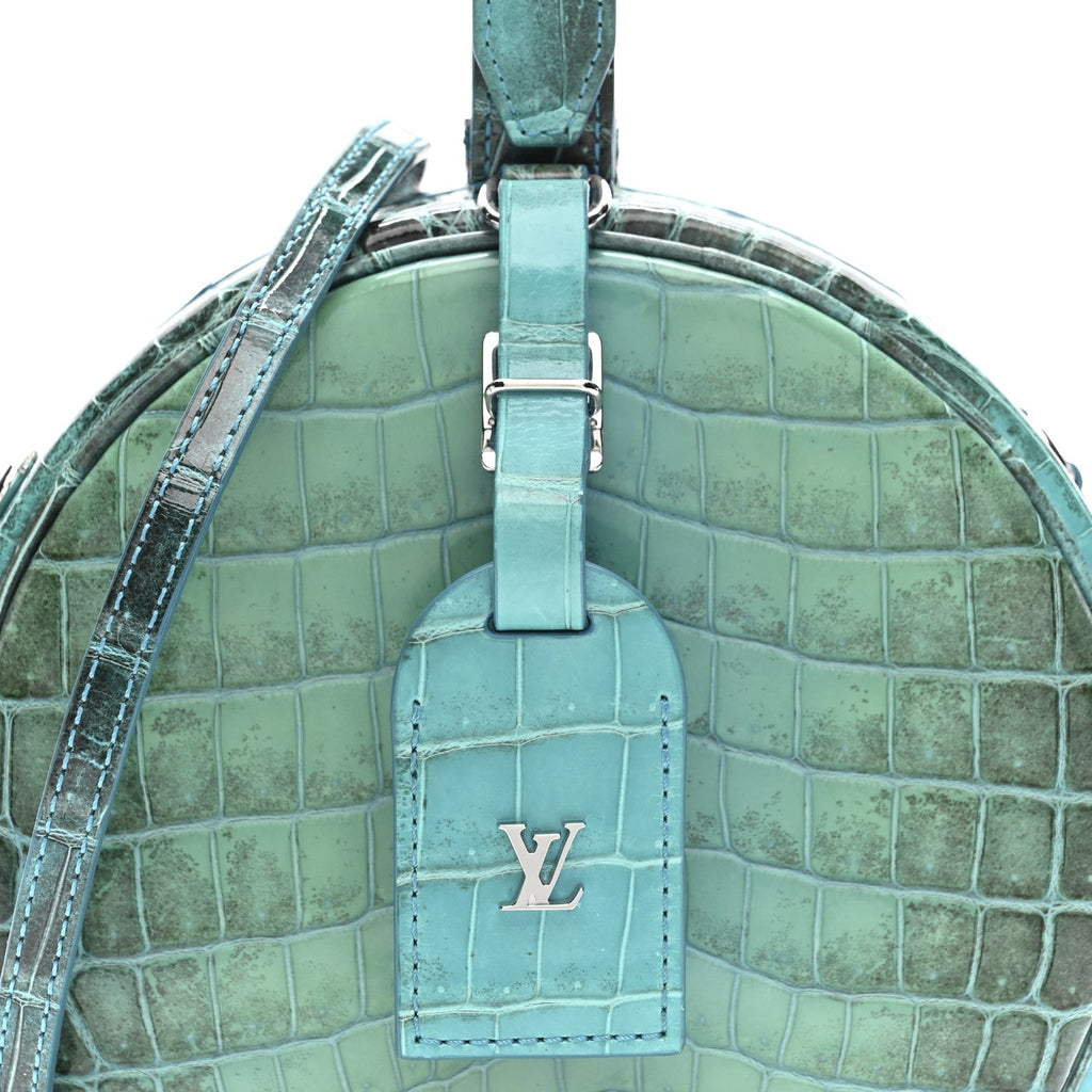Crocodile Petite Boite Chapeau Turquoise