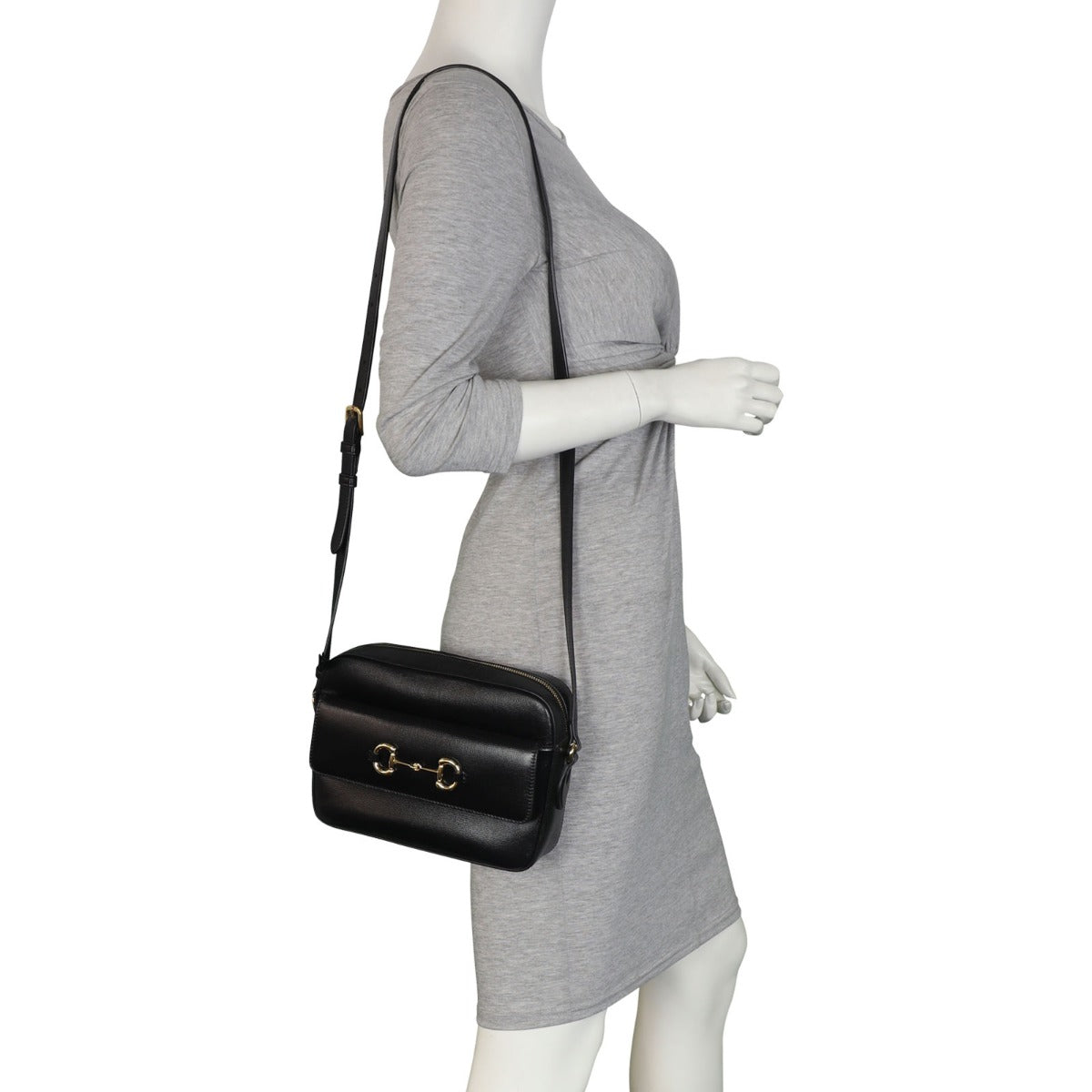 Gucci GG Leather 1955 Horsebit Shoulder Bag Small