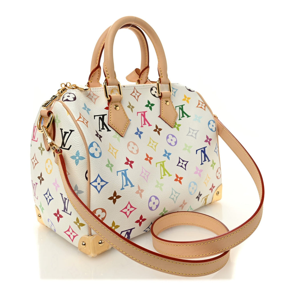 LV X TM Monogram Multicolor Speedy Bandouliere 25 White