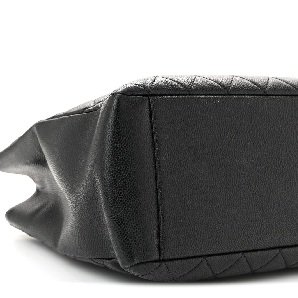 Caviar Quilted Grand Shopping Tote GST Black