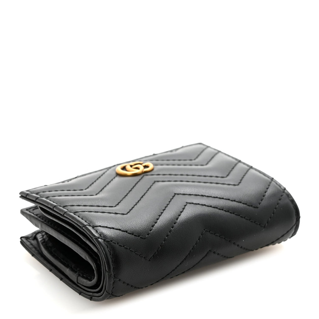 Calfskin Matelasse GG Marmont  Case Wallet Black