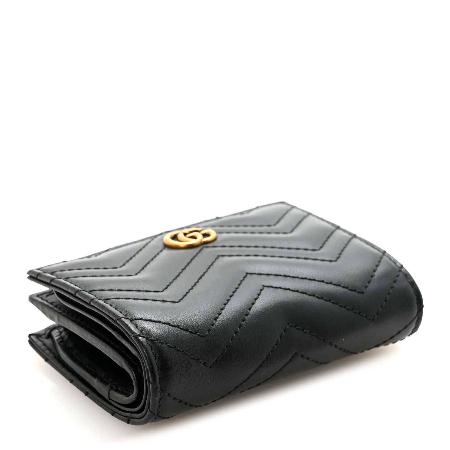 Calfskin Matelasse GG Marmont  Case Wallet Black