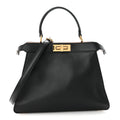 Vitello Seta Shiny Nappa Medium Peekaboo I SEE U Satchel Black Light Rose