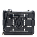 Plexiglass Patent Baguette Crystal Mini Boy Brick Flap Black
