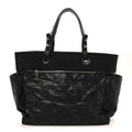 Coated Canvas Quilted Large Paris Biarritz Tote Black