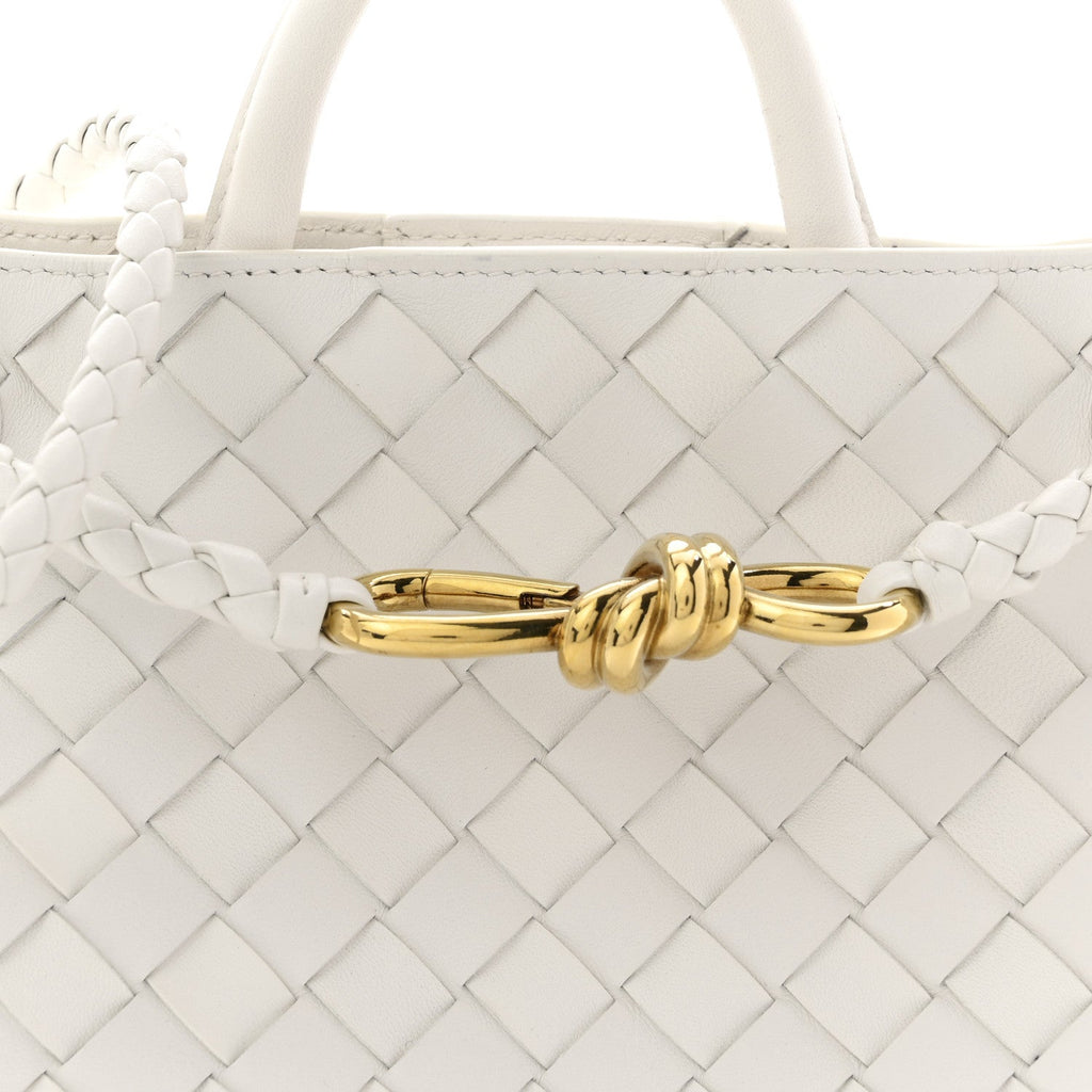 Nappa Intrecciato Small Andiamo Shoulder Bag White
