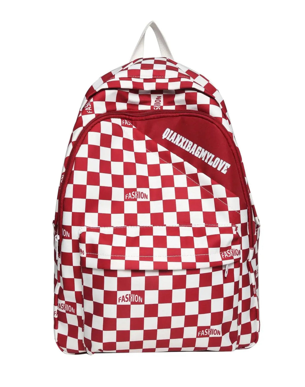 Men Colorblock Plaid Nylon Backpack 1228