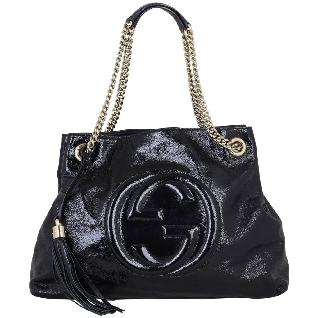 Gucci Soho Chain Shoulder Bag Medium Patent
