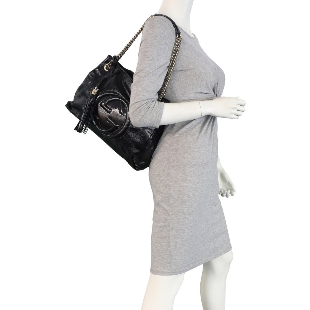 Gucci Soho Chain Shoulder Bag Medium Patent