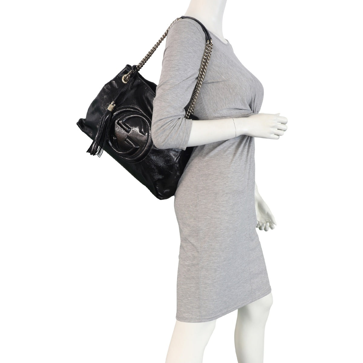 Gucci Soho Chain Shoulder Bag Medium Patent