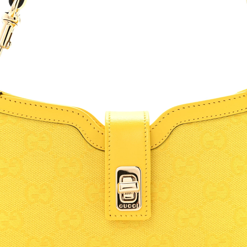 Calfskin Monogram Mini Moon Side Shoulder Bag Yellow