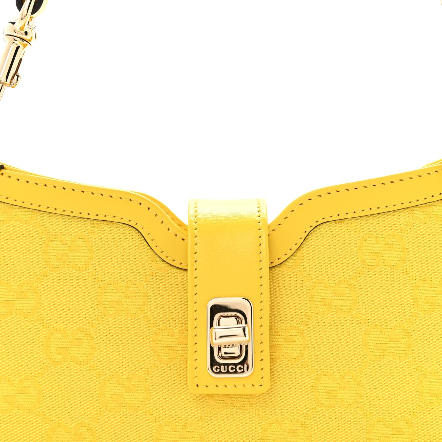 Calfskin Monogram Mini Moon Side Shoulder Bag Yellow