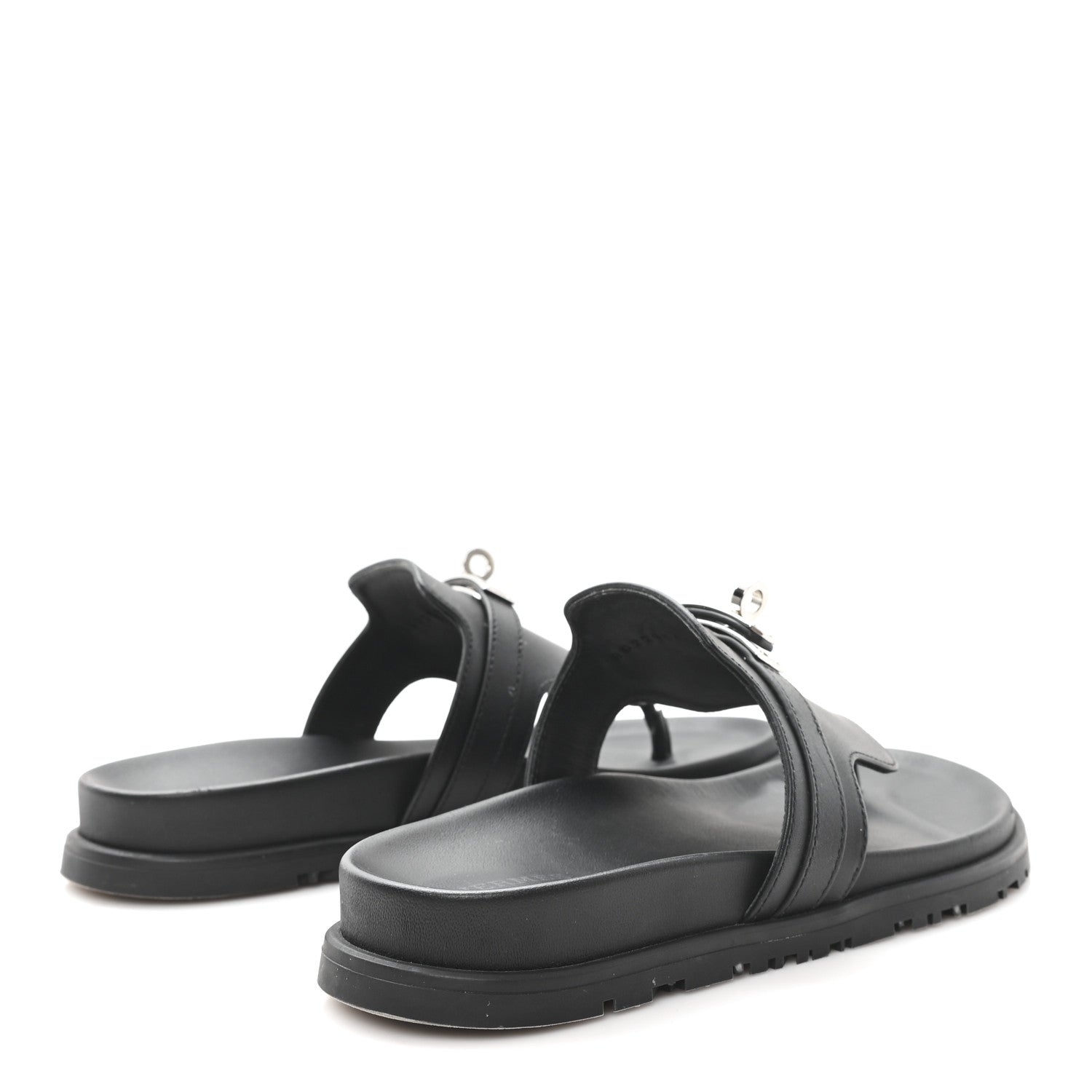 Calfskin Womens Empire Sandals 36 Black