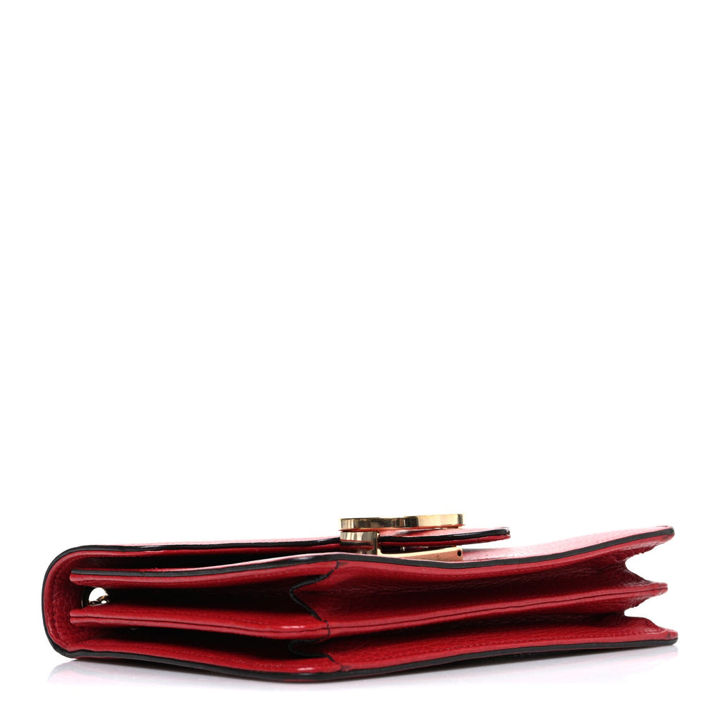 Dollar Calfskin Small Interlocking G Shoulder Bag Red