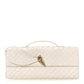 Nappa Intrecciato Long Andiamo Top Handle Clutch Sea Salt