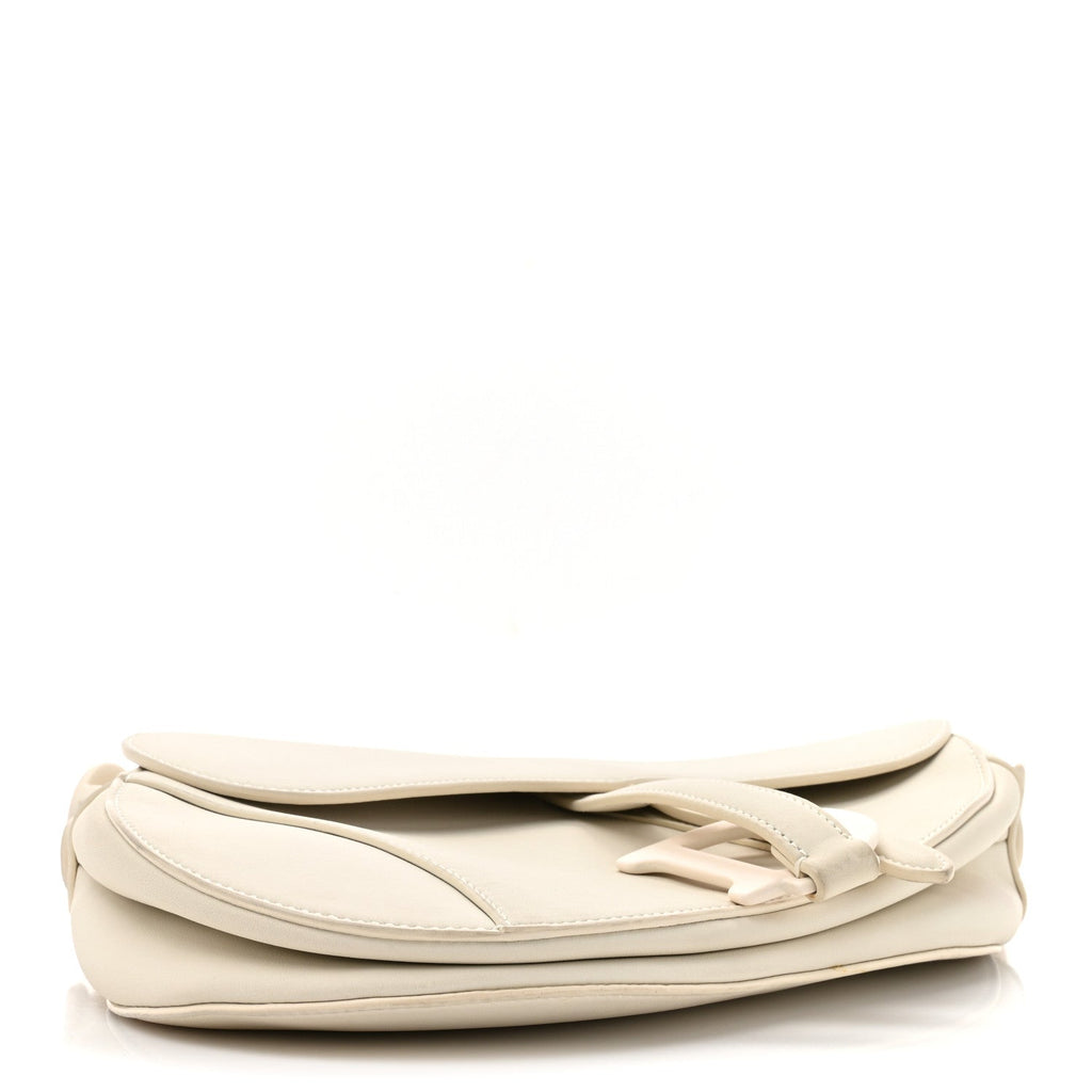 Ultra Matte Calfskin Saddle Bag Off White