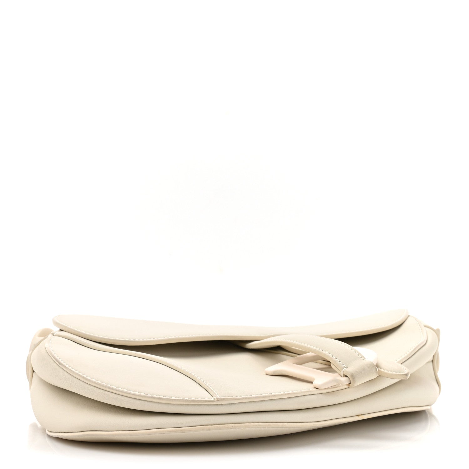 Ultra Matte Calfskin Saddle Bag Off White