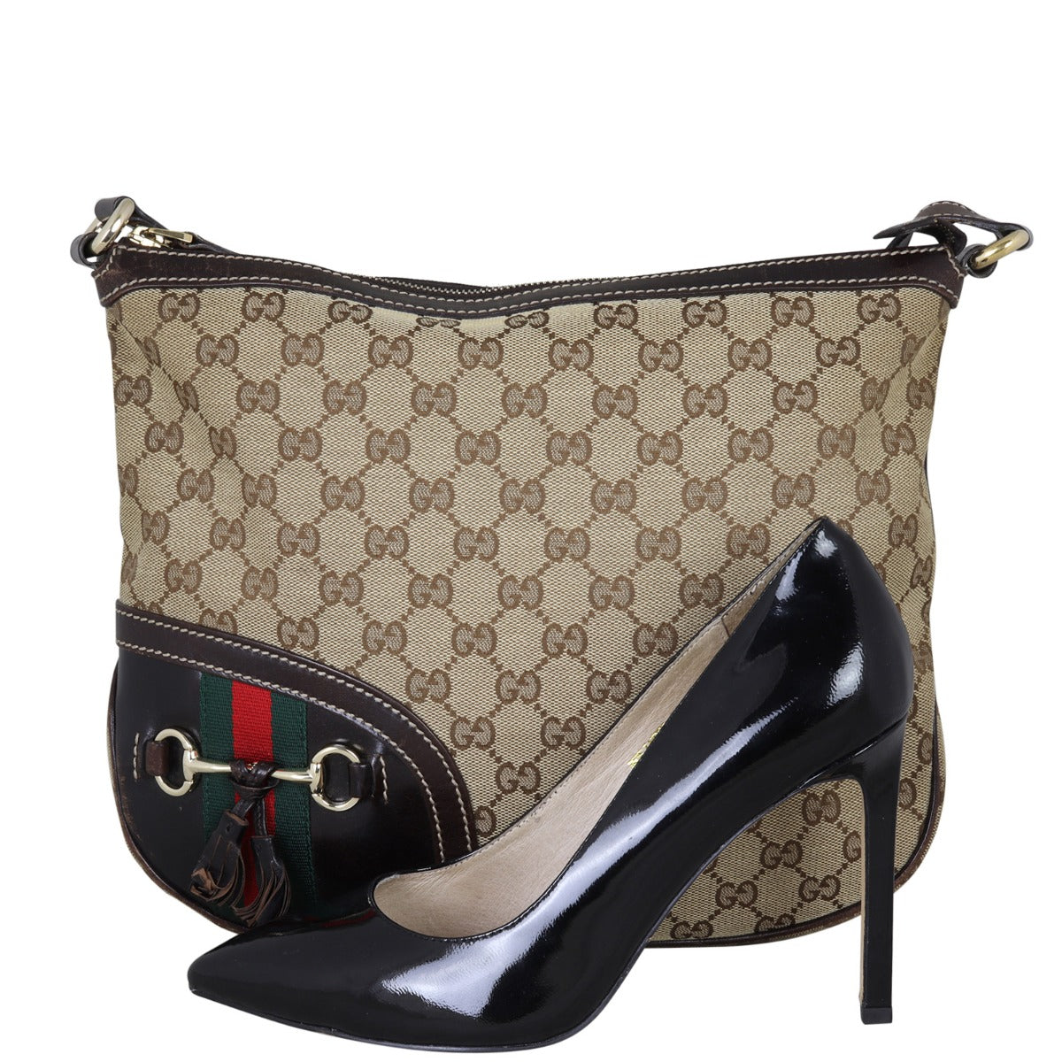 Gucci GG Canvas Horsebit Tassel Messenger