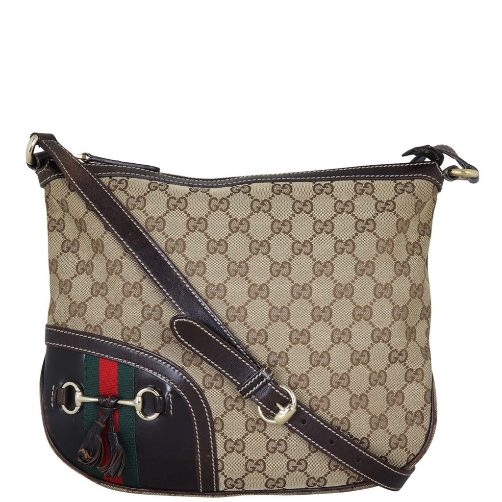 Gucci GG Canvas Horsebit Tassel Messenger