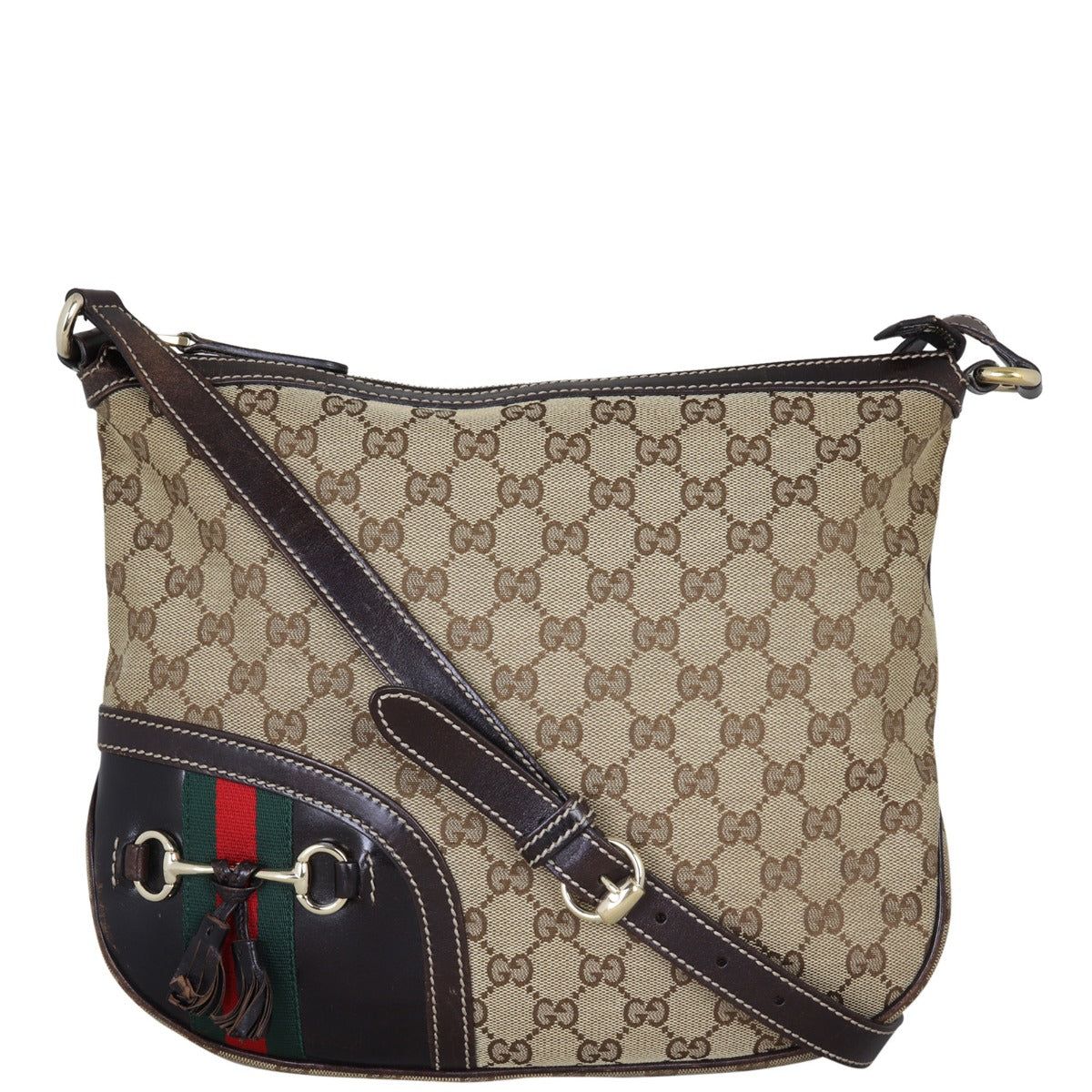 Gucci GG Canvas Horsebit Tassel Messenger