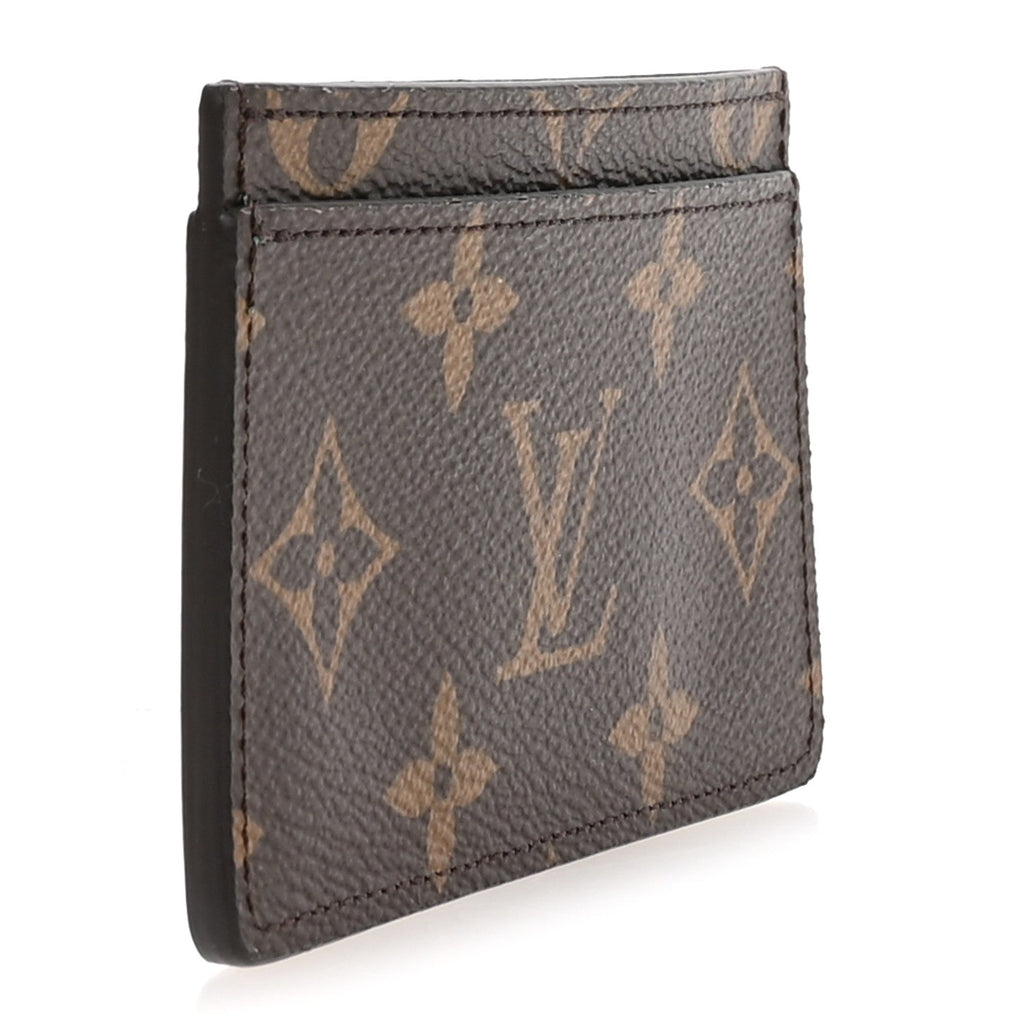 Monogram Calfskin Simple  Holder Blue Green